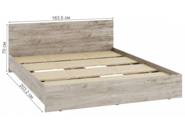Кровать Адайн КР-160 160х200 дуб крафт серый / дуб крафт серый