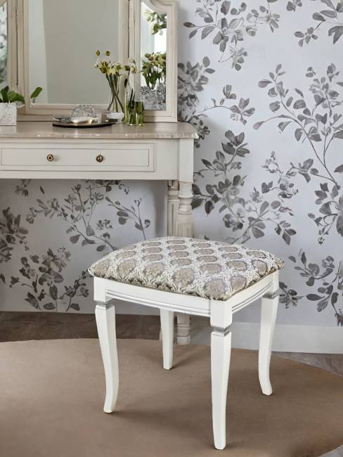 Банкетка Васко В 106Н белый/серебро, Маркус серебро