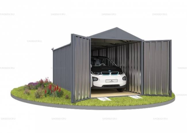 Хозблок SKOGGY секционный с двускатной крышей 6 х 2 м, брутальный серый Хозблок SKOGGY секционный с двускатной крышей 6 х 2 м, брутальный серый