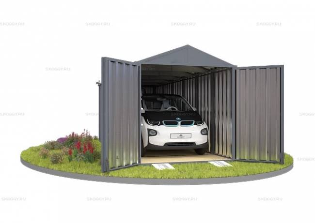 Хозблок SKOGGY секционный с двускатной крышей 6 х 2 м, брутальный серый Хозблок SKOGGY секционный с двускатной крышей 6 х 2 м, брутальный серый