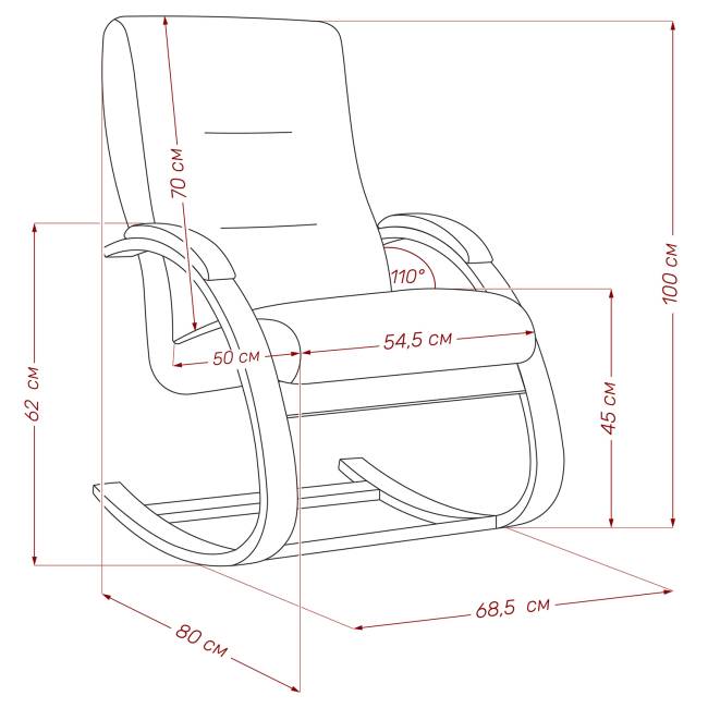 Кресло-качалка Leset Милано Слоновая кость Malmo 28 (коричневый) Кресло-качалка Leset Милано Слоновая кость Malmo 28 (коричневый)