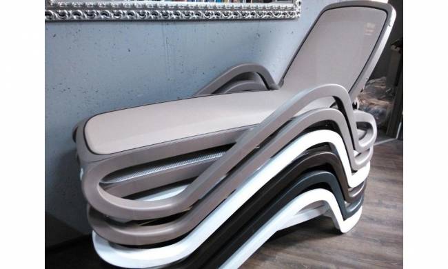 Шезлонг-лежак пластиковый Alfa тортора 1700-1945х710х850 мм