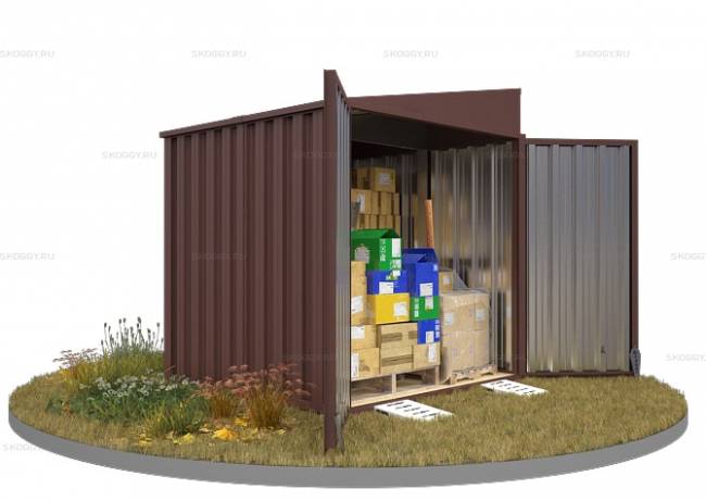 Хозблок SKOGGY секционный с односкатной крышей 2 х 2 м, шоколадный Хозблок SKOGGY секционный с односкатной крышей 2 х 2 м, шоколадный