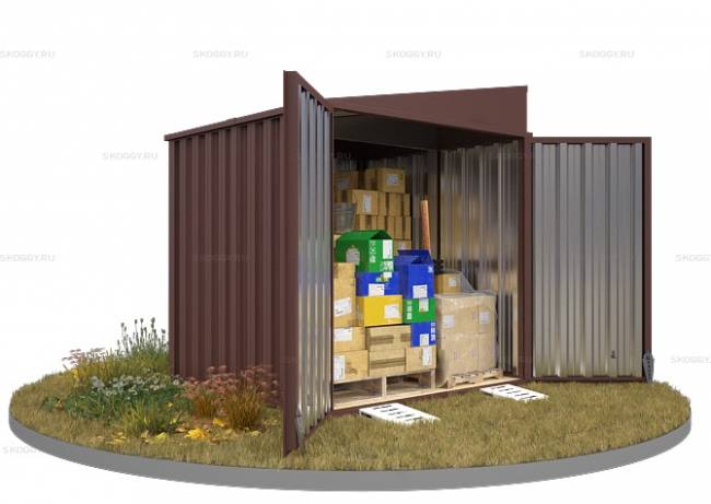 Хозблок SKOGGY секционный с односкатной крышей 2 х 2 м, шоколадный Хозблок SKOGGY секционный с односкатной крышей 2 х 2 м, шоколадный