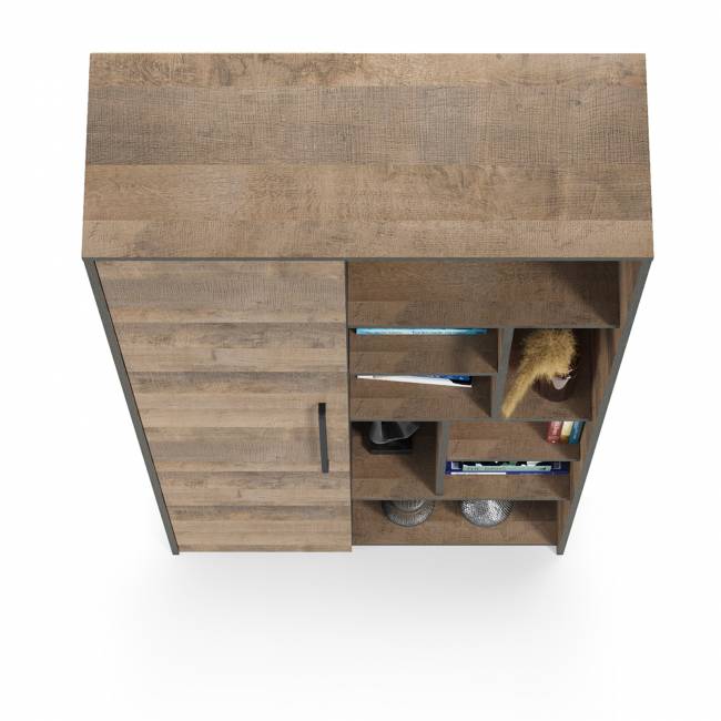 Шкаф-стеллаж Трувор 13.206 цвет дуб гранж песочный/интра