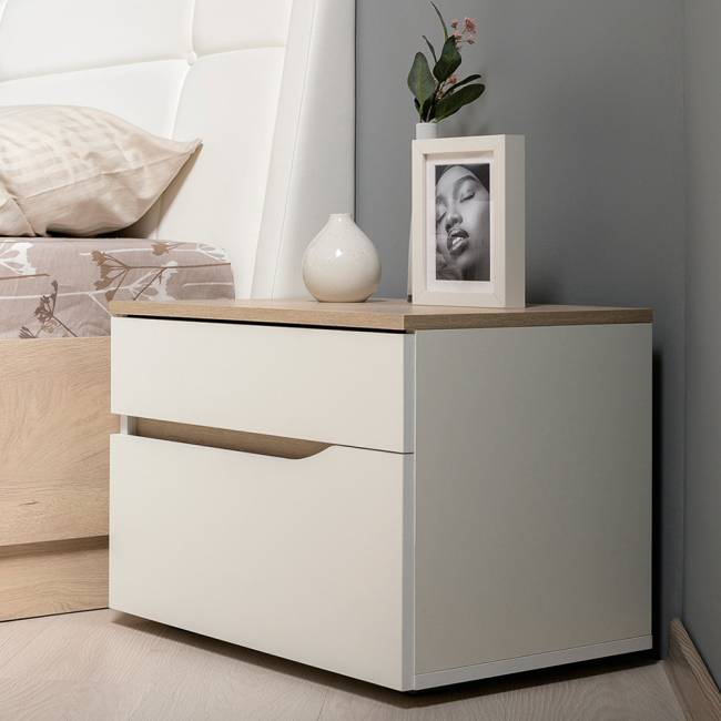 Мебель для спальни Муссон № 15 кровать на 1600 цвет белый/дуб эндгрейн элегантный, ортопед