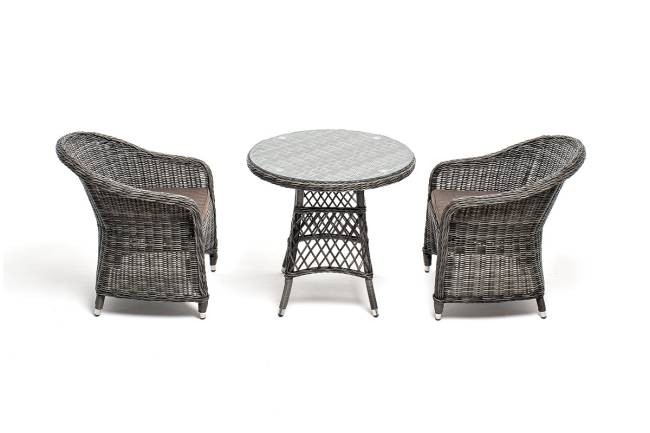 "Эспрессо - 80 R" обеденная группа плетеная, цвет графит "Эспрессо - 80 R" обеденная группа плетеная, цвет графит