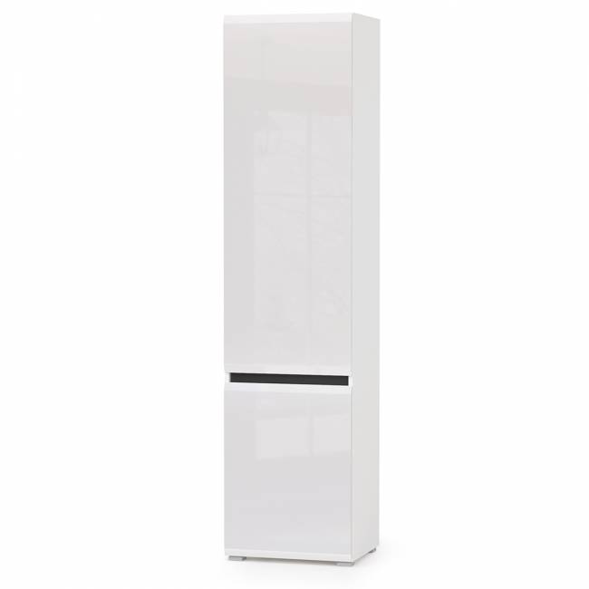 Стенка в гостиную Сидней № 22 цвет белый/чёрный/фасады МДФ белый глянец