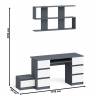 Двухтумбовый стол компьютерный Мори МС-2 с тумбочкой с ящиком и полкой на 1200 цвет графит/белый Двухтумбовый стол компьютерный Мори МС-2 с тумбочкой с ящиком и полкой на 1200 цвет графит/белый