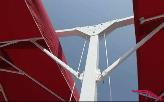 Зонт профессиональный двухкупольный Ø3.5х7 м Double Banana T бежевый Ø3500х7000 мм