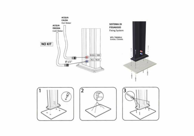 Душ уличный Dada D 325 антрацит 140х340х2260 мм