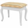 Банкетка Ретро с ящиком белый, ткань полоса бежевый