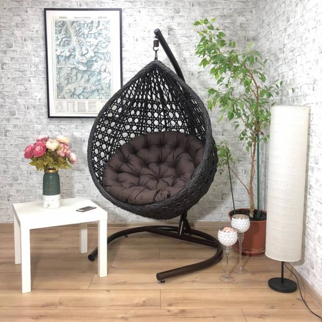 Подвесное кресло из искусственного ротанга "FRESCO", коричневый