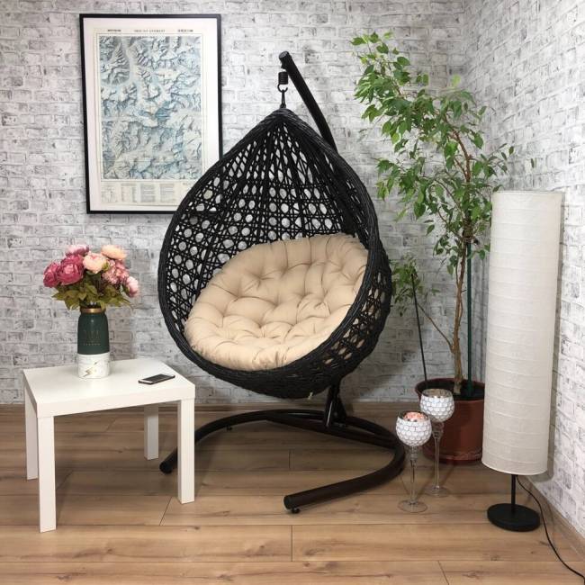 Подвесное кресло из искусственного ротанга "FRESCO", коричневый