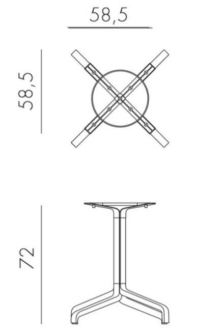 Стол пластиковый обеденный Frasca Maxi Fix Laminato тортора Ø800х720 мм