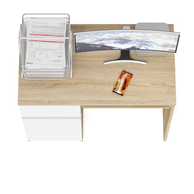 Стол компьютерный Мори МС-1 левый цвет дуб сонома/белый Стол компьютерный Мори МС-1 левый цвет дуб сонома/белый
