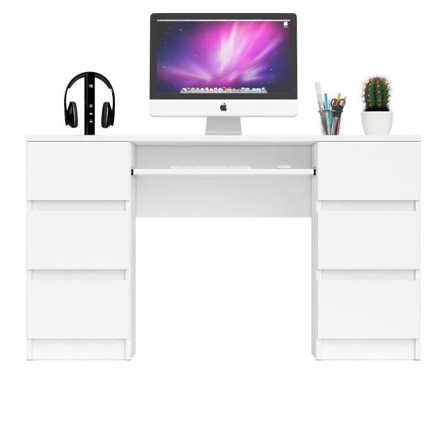Компьютерный стол с двумя тумбами Мори МС-2 цвет белый