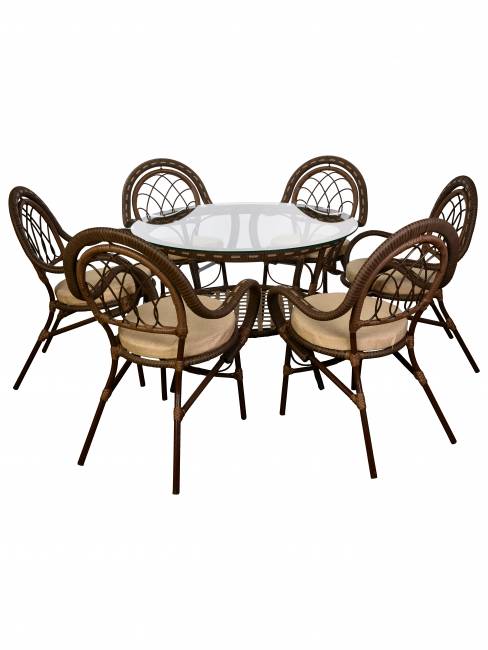 Стол Java (Ява) из искусственного ротанга, орех