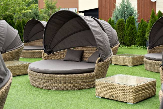 "Стильяно" плетеная кровать круглая, цвет соломенный "Стильяно" плетеная кровать круглая, цвет соломенный