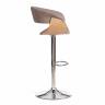 Барный стул VIMTA (mod.4021S) металл/дерево/ткань, 60х51х91,5-112,5 см, выс. сид. 61,5-82,5 см, бежевый/натур./хром, Aimcasa 5 береза, серый металл/дерево/ткань
