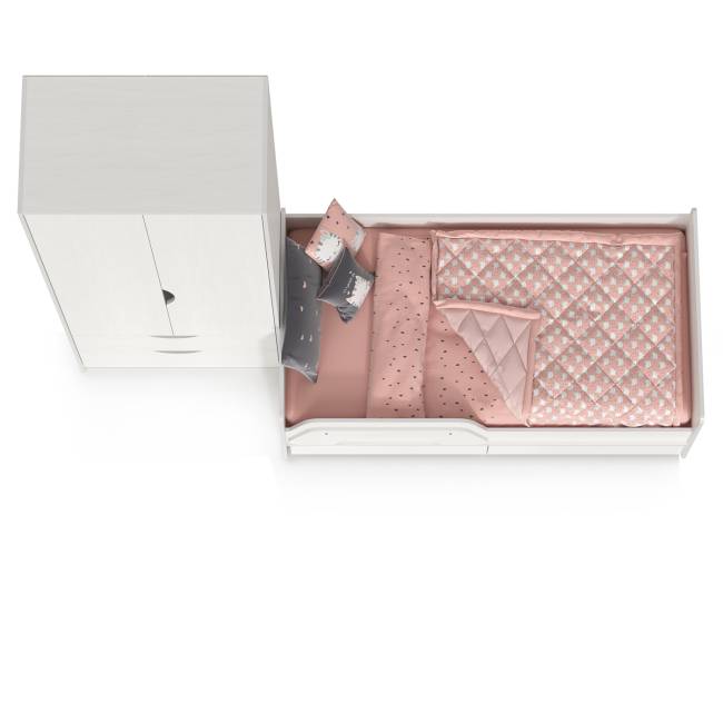 Кровать детская с ящиками со шкафом Уна цвет белый Кровать детская с ящиками со шкафом Уна цвет белый