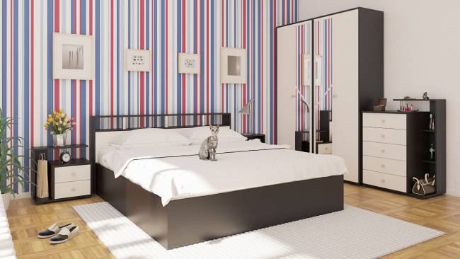 Кровать Камелия 1800 цвет венге/дуб лоредо Кровать Камелия 1800 цвет венге/дуб лоредо