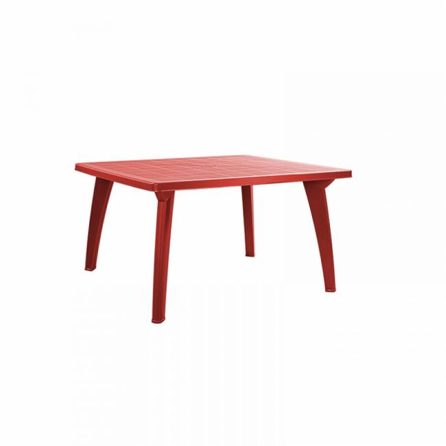 Стол пластиковый Солнце прямоугольный, красный