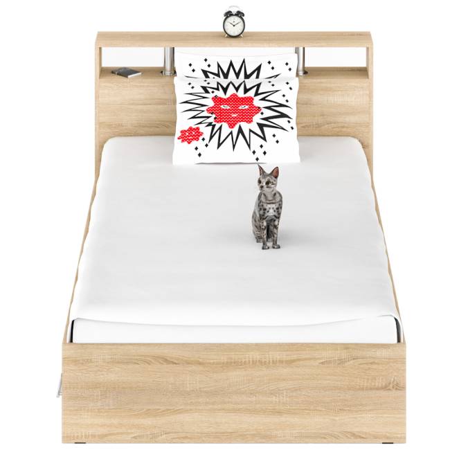 Кровать с ящиками Камелия 1200 цвет дуб сонома