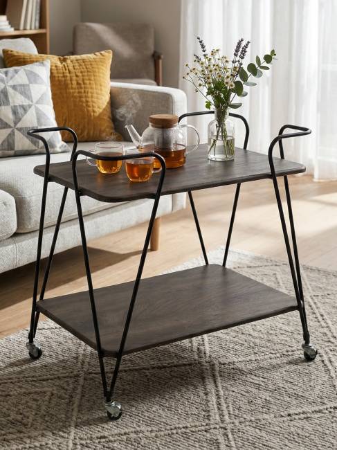 Стол сервировочный Эстер черный/дуб маррон