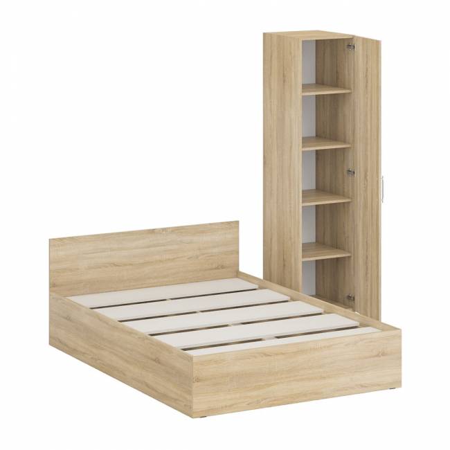 Кровать двуспальная 1400 с пеналом Стандарт цвет дуб сонома
