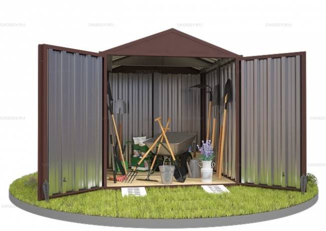 Хозблок SKOGGY секционный с двускатной крышей 2 х 2 м, шоколадный Хозблок SKOGGY секционный с двускатной крышей 2 х 2 м, шоколадный