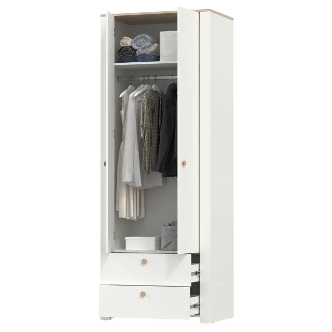 Шкаф для одежды с ящиками Джастин 13.339 цвет белый шагрень/дуб белый эксклюзив Шкаф для одежды с ящиками Джастин 13.339 цвет белый шагрень/дуб белый эксклюзив