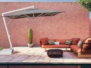 Зонт профессиональный 3х3 м Pompei Braccio белый, серо-коричневый 3000х3000 мм