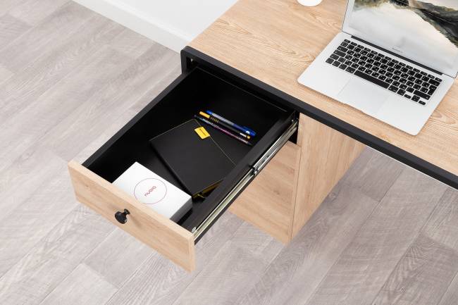 Стол письменный Брюс 12.157 цвет чёрный/Battle rock Santiago/столешница МДФ ель карпатская