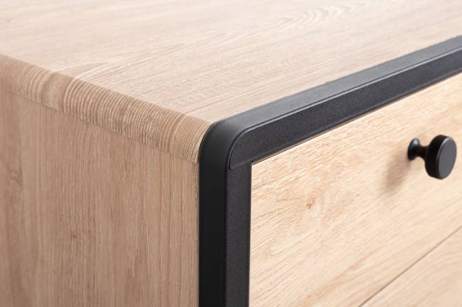 Стол письменный Брюс 12.157 цвет чёрный/Battle rock Santiago/столешница МДФ ель карпатская