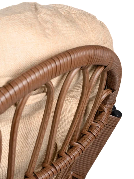 Кресло качалка с подножкой из искусственного ротанга, какао