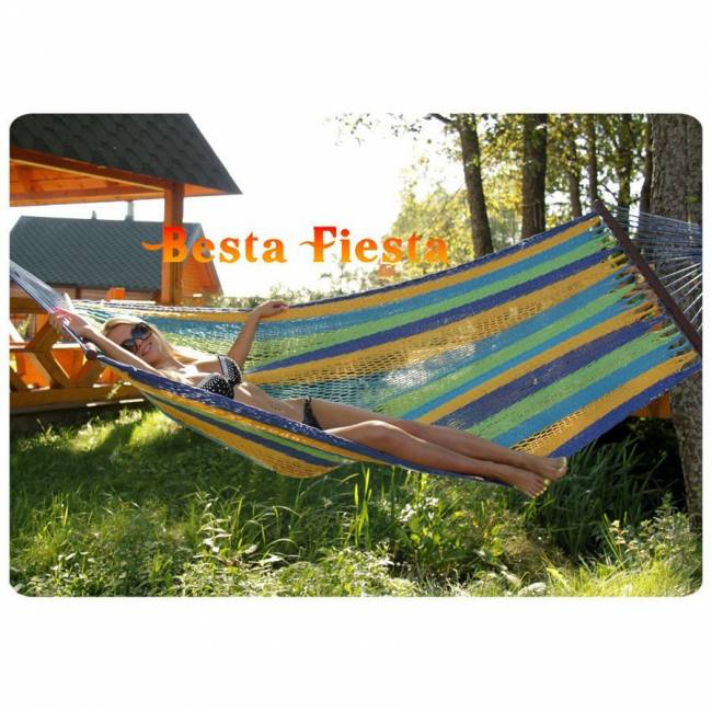 Гамак MEXICO плетеный сине-желтый