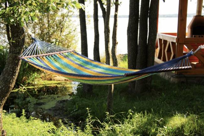 Гамак MEXICO плетеный сине-желтый